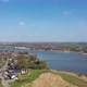 Beautiful Aerial View Of A Village On The River - VideoHive Item for Sale