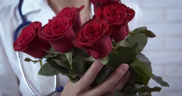 International Doctor with Flowers