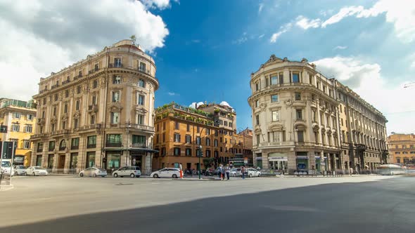 Urban Scene Timelapse Hyperlapsein Rome Italy