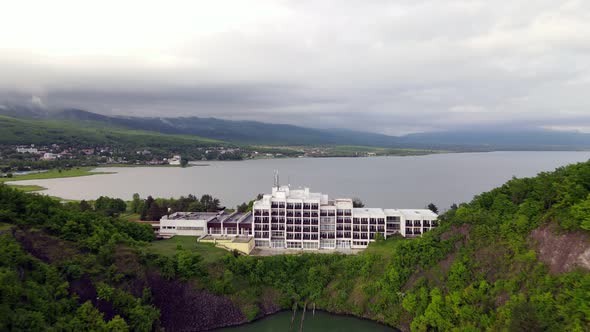 Aerial view of Zemplinska Sirava reservoir in Slovakia