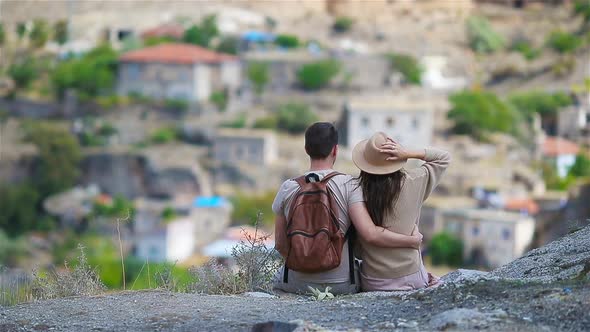 Happy Couple on Summer Vacation in Famous Place