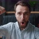 Happy Bearded Business Man Showing Yeah Gesture of Victory He Achieved Result Goals at Modern Office - VideoHive Item for Sale