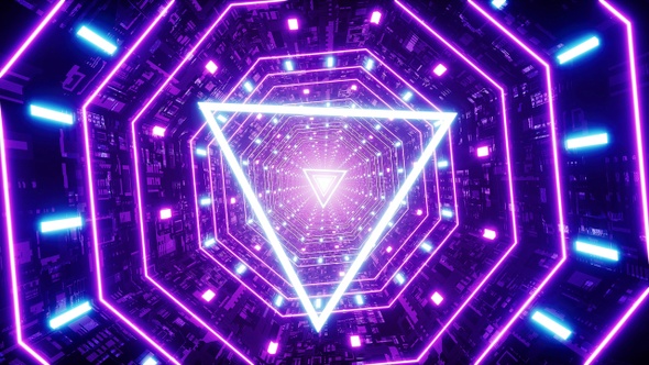 Purple Triangle Light Octagon Tunnel VJ Loop