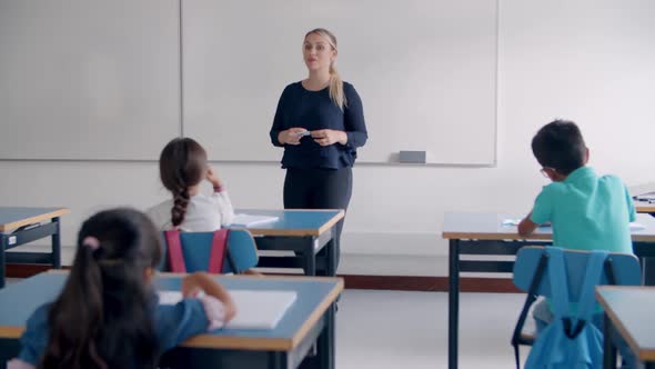 Female Teacher Giving and Explaining Task