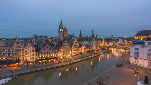 Ghent, Belgium Town Skyline