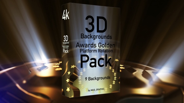 3D Background Awards Golden Platform Rotation Pack