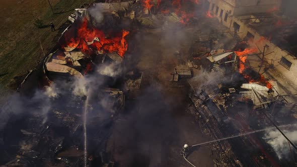 Fire in monastery, friary,Ukraine, Lypki, Rivne region.