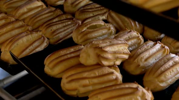 Freshly Baked Crispy Oblong Eclairs