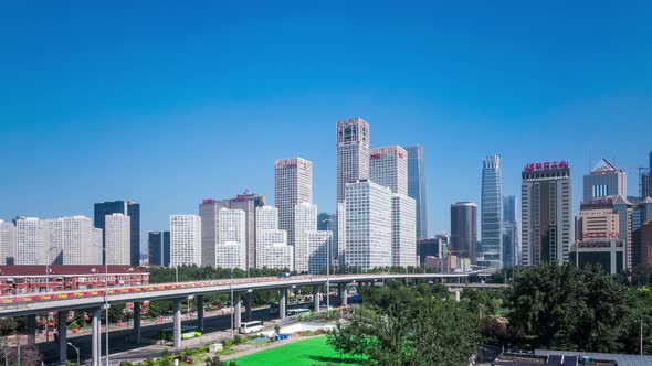 Time lapse of Jianwai SOHO,the beijing CBD skyline ,China
