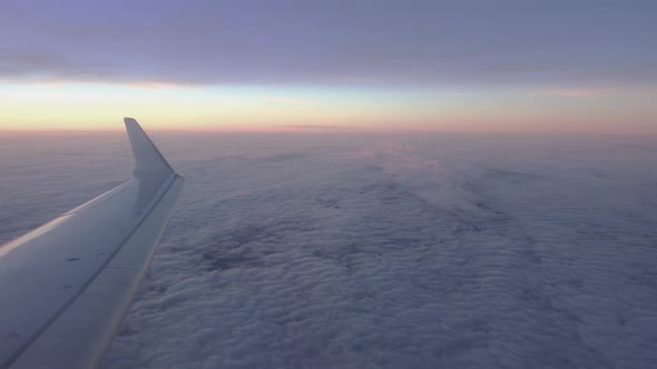 Aerial view to beautiful clouds from the airplane.