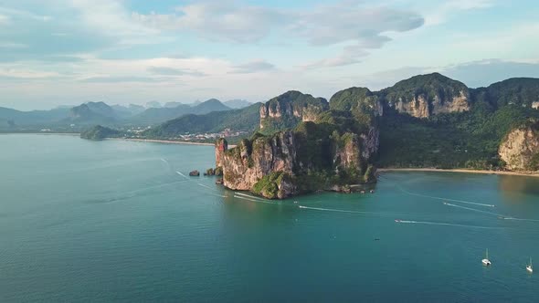 Aerial View of Tropical Lagoon, Railay, Thailand