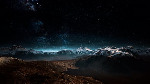 Himalaya Mountain with Star in Night Time alt