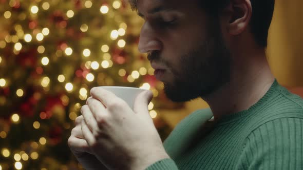 Drinking coffee in Christmas mood