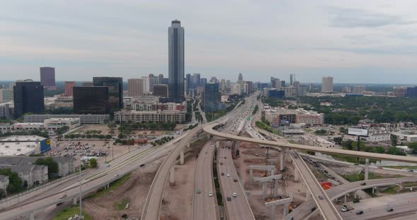 Aerial of the Galleria Mall area in Houston, Texas