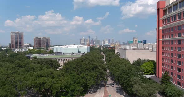 Aerial view of Hermann Park Museum district in Houston, Texas