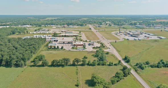 Panorama Aerial View of Highway Road Junction From the Height Drone