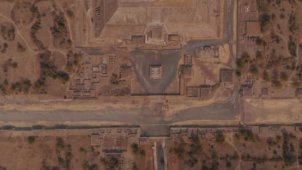Aerial Birds Eye Overhead Top Down Panning Footage of Pyramid of the Sun