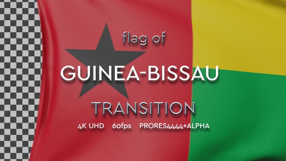 Flag of Guinea-Bissau transition | UHD | 60fps