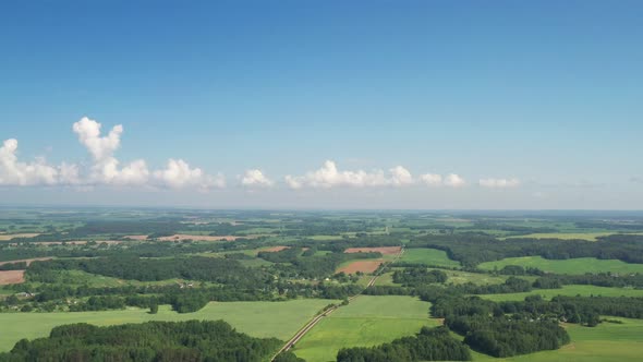 View From the Height of the Green Field and the Forest Near Minsk