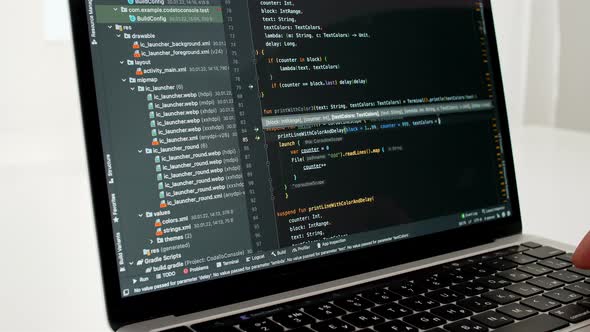 Coding on the Screen HTML Encoding and Programming on a Laptop Screen Developer Web Development
