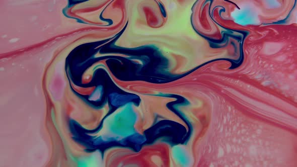 Psychedelic Spreading Paint Swirling And Explosion