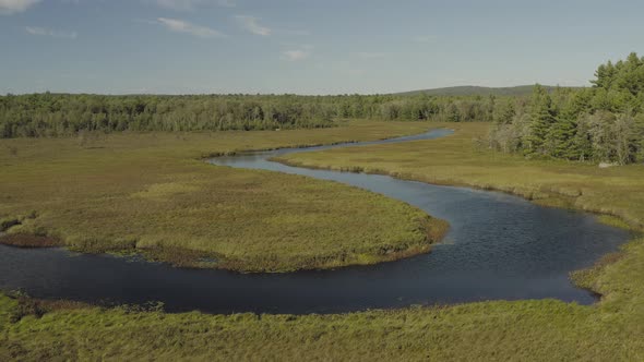 Whales Back, Union river meander Static aerial view