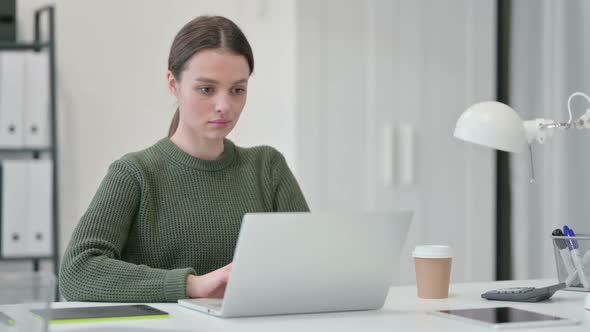 Young Woman Working on Laptop