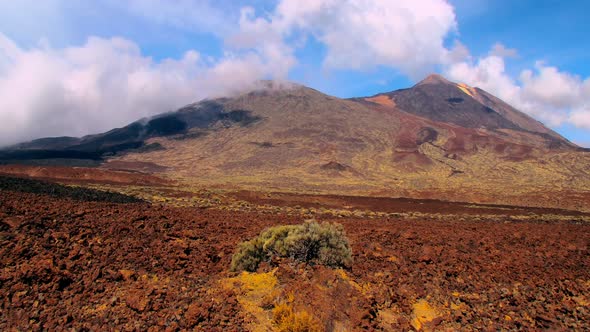 El Teide landscape animation. The view of the highest peak in Spain. HD