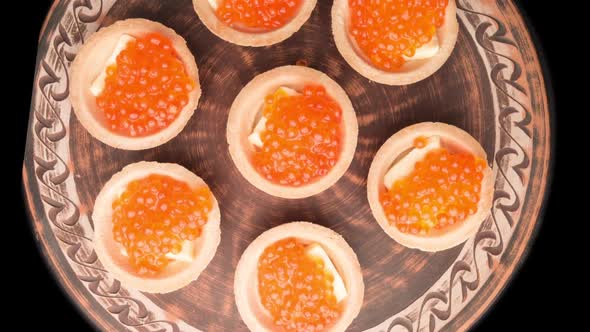 Close-up Salmon Caviar Panoramic, Delicatessen, Seafood