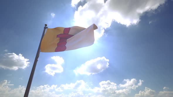 Nunavut Flag on a Flagpole V4