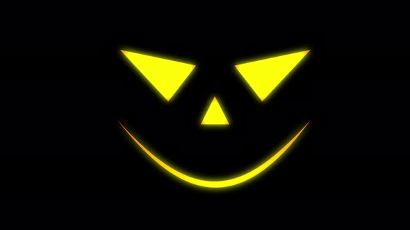 Abstract seamless 4K animation of neon lines Halloween animation on black background.