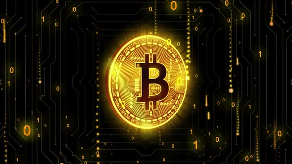 Bitcoin Cryptocurrency Mining Background With Alpha