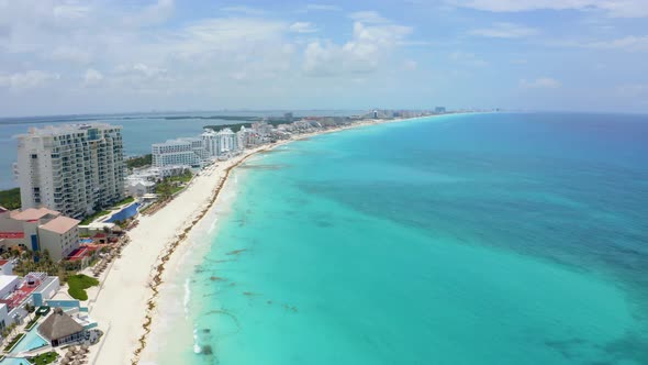 Aerial Beach View of a Wonderful Caribbean Beach