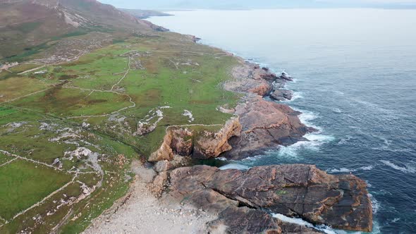 Aerial View of the Coastline By Marmeelan and Falcorrib South of Dungloe County Donegal  Ireland