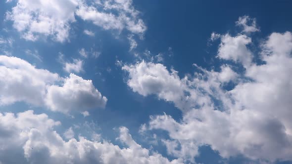 Timelapse summer clouds on blue sky