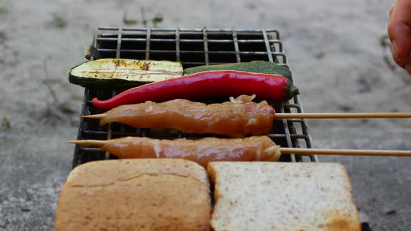 Close-up of a Barbecue. Easy Healthy Food