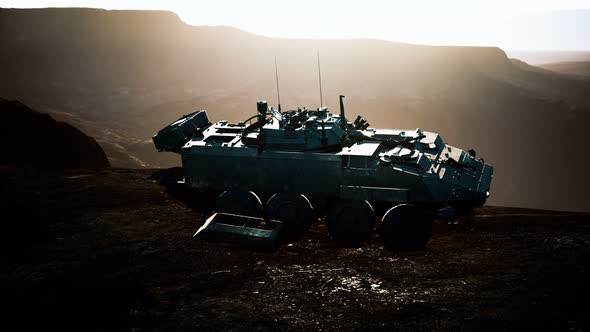 Old Military Vehicle in Afghanistan Mountains