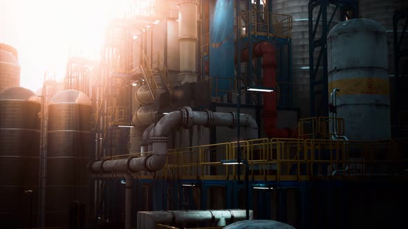 Oil and Gas Refinery at Twilight alt