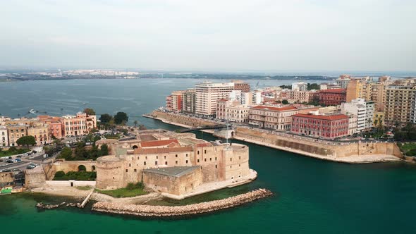 Aerial view of Taranto, Italy