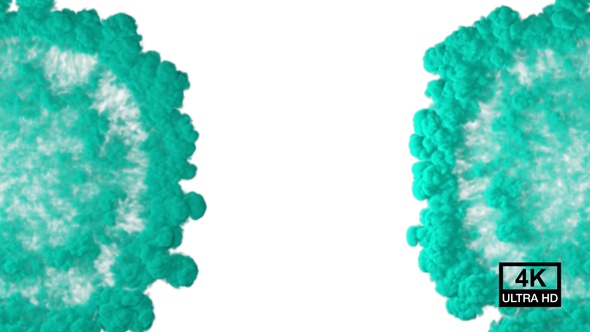 Aqua Color Powder Explosion From Left And Right Side 4K