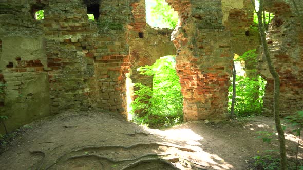 Inside the Ruins of the Manor Original Brickwork Old Brick Walls the Ruins of an Ancient Castle