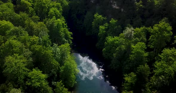 Sky Reflection On A Small Beautiful Deep Lake In A Fresh Green Forest In Daytime In Summer Camping T