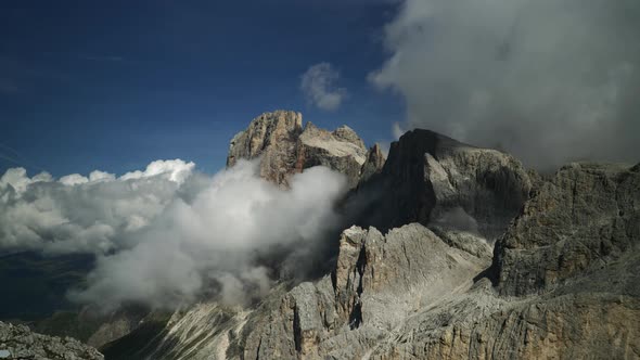 Timelapse Of The Pale Di San Martino Dolomites On A Cloudy Day