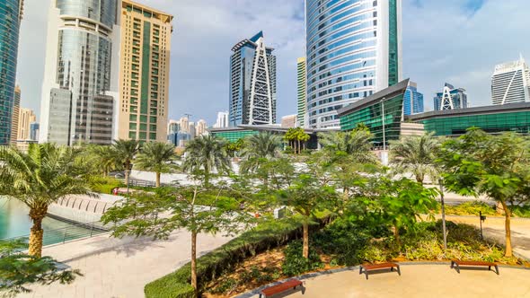 Residential Buildings in Jumeirah Lake Towers Timelapse Hyperlapse in Dubai UAE