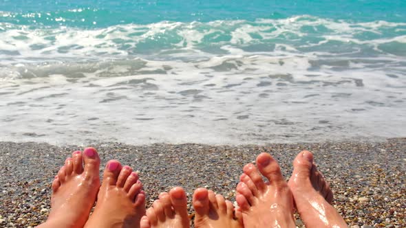 Family Feet on the Beach