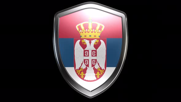 Serbia Emblem Transition with Alpha Channel - 4K Resolution