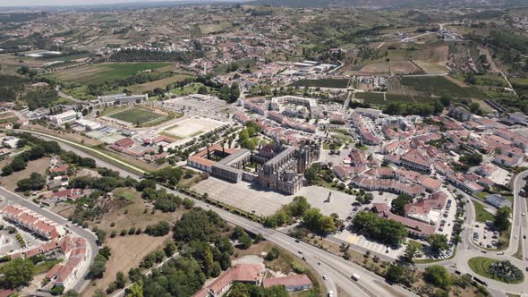 Scenic view of Batalha town and the Unesco word heritage site Monastery of Batalha.