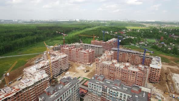 Aerial View of Residential Compound in New Moscow, Russia alt