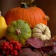 Falling Autumn Leaves on Pumpkins - VideoHive Item for Sale