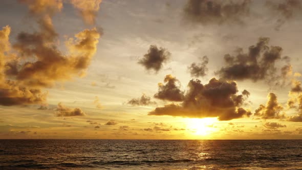 Time lapse sunset in the clouds